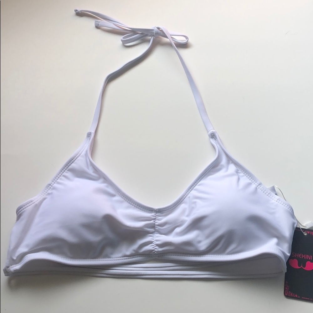 Shekini White Bathing Suit Top